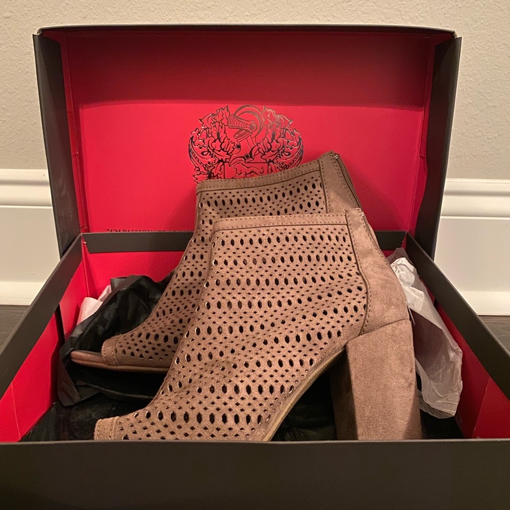 Peep toe booties